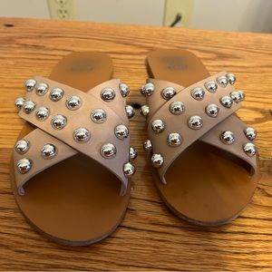 Studded Flat Sandals Size 8
